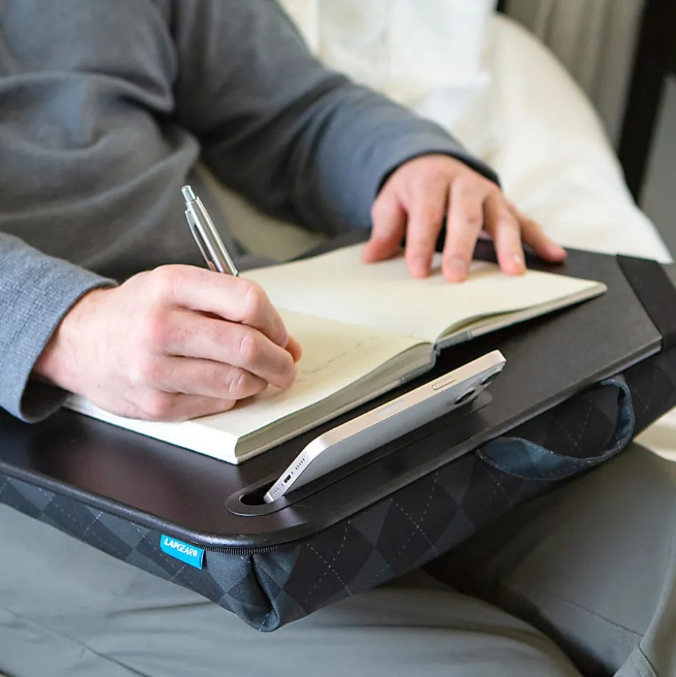 LapGear XL Designer Lap Desk, Gray Argyle, 18.5" x 14.8"