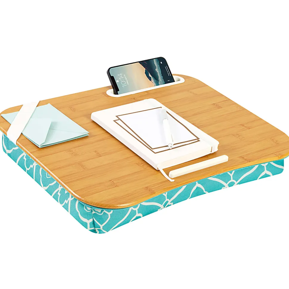 LapGear XL Designer LapDesk, 18 1/2" x 14 3/4" x 2 3/4", Aqua Trellis, 45512