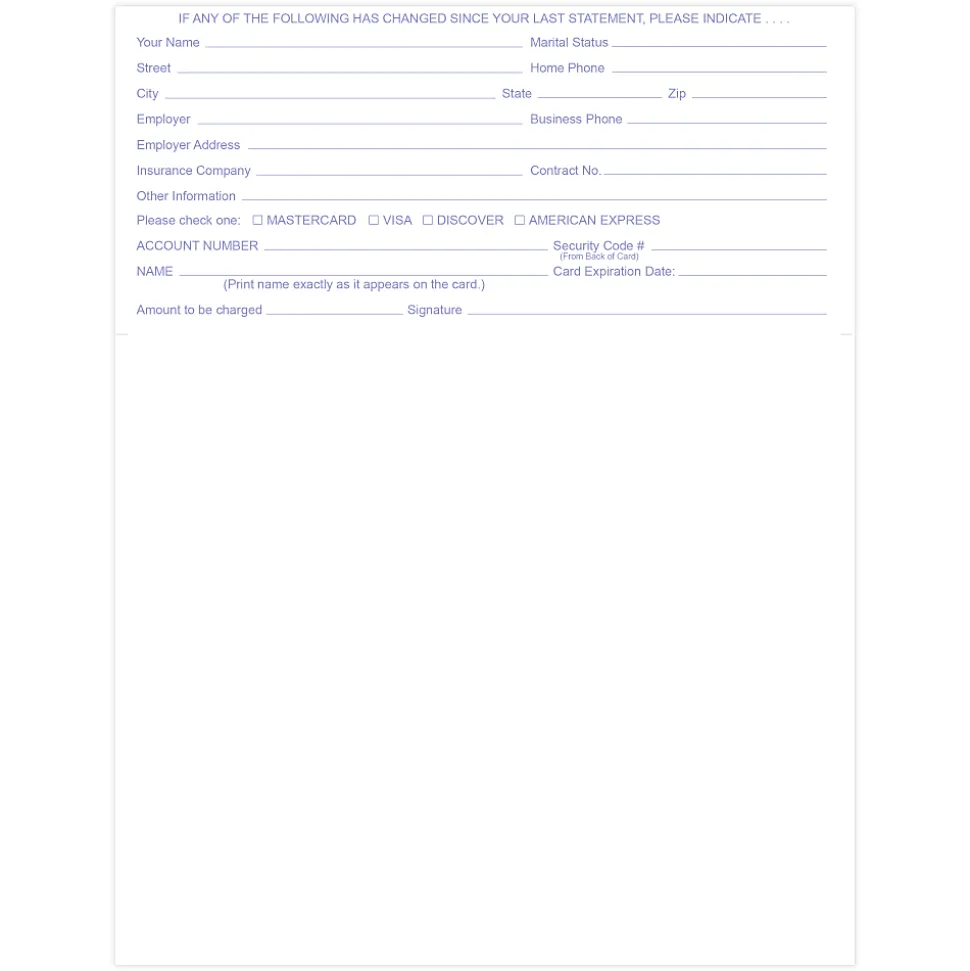 Laser 2-Sided Healthcare Medical Billing Statements, 1-Part, 8-1/2" x 11", Blue, Pack Of 1,000 Sheets - WLCS107BK1000
