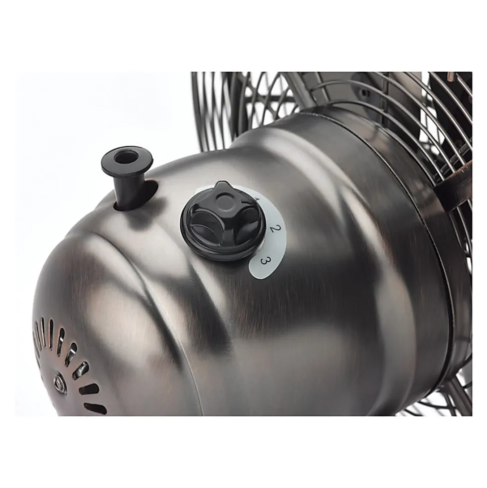 Lasko 12" Classic Metal Table Fan, 12" Diameter, 3 Speed, Quiet, Carrying Handle, Oscillating, 17.3"H x 13.3"W, Metal