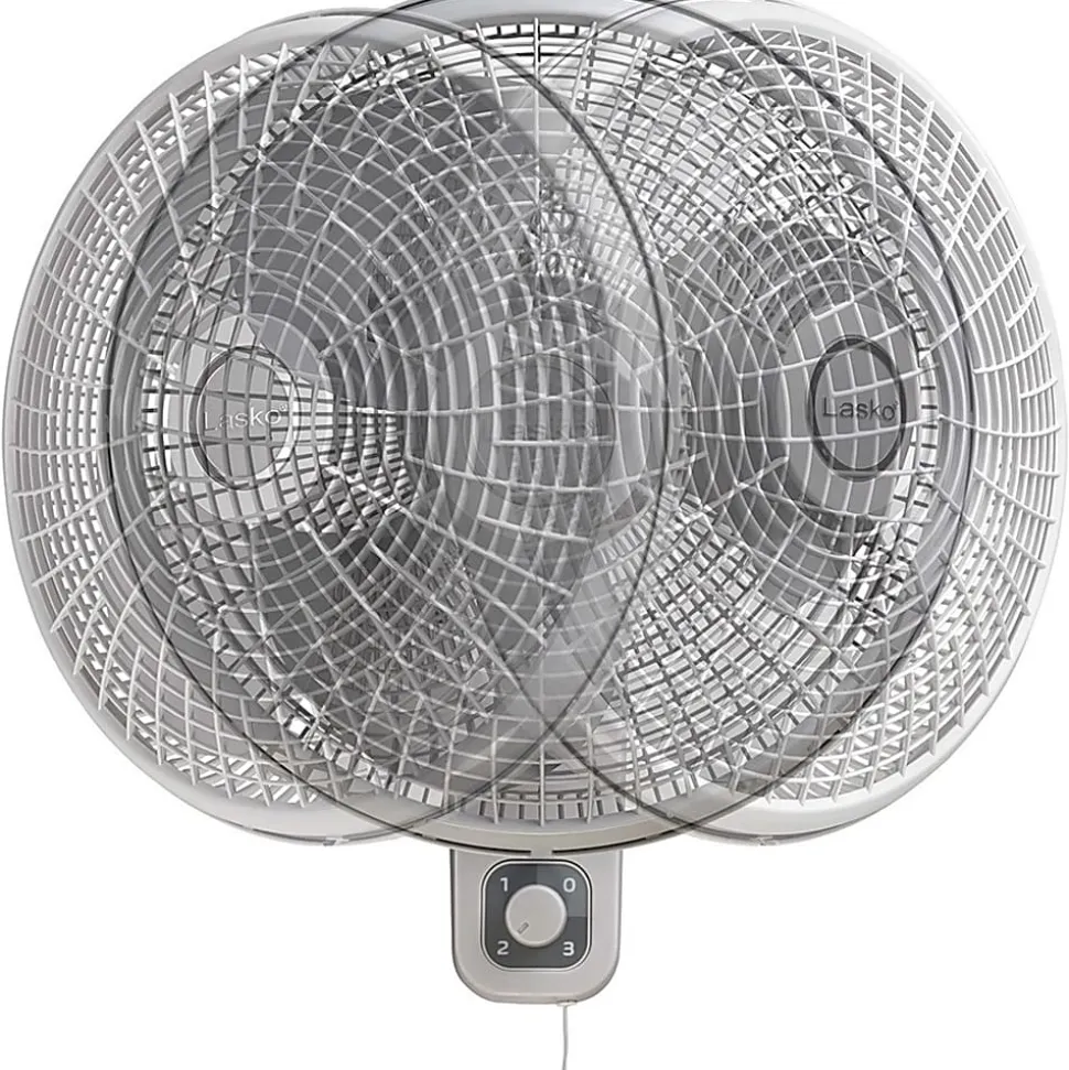 Lasko M16900 Wall Mount Fan - 16" Fan Diameter - 3 Speed - Quiet, Oscillating, Adjustable Tilt Head, Durable - Gray