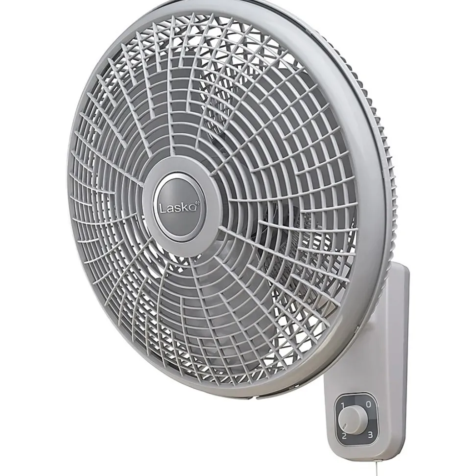 Lasko M16900 Wall Mount Fan - 16" Fan Diameter - 3 Speed - Quiet, Oscillating, Adjustable Tilt Head, Durable - Gray