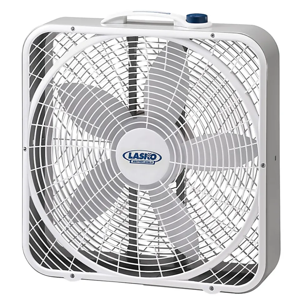 Lasko® Weather-Shield® 20" 3-Speed Box Fan, 22.5"H x 4.75"W x 21.25"D, White