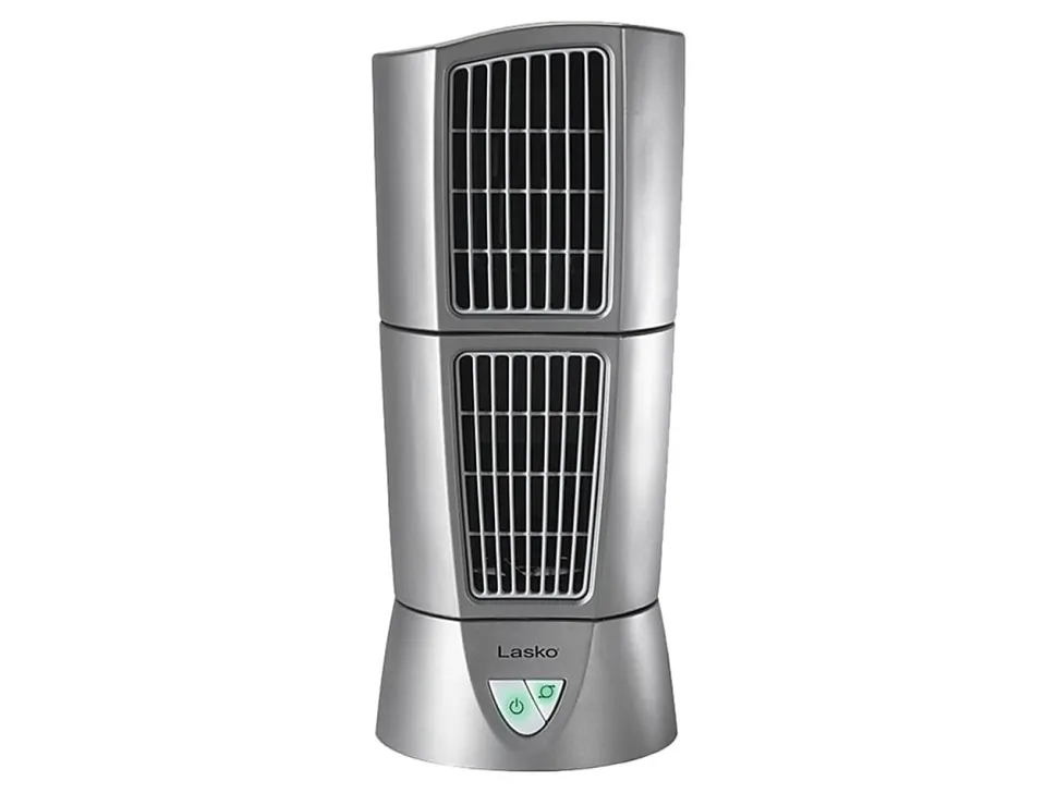 Lasko Wind Tower Fan, 152.4 mm Fan Diameter, 3 Speed, Oscillating, 14"H x 6"W x 6"D, Platinum