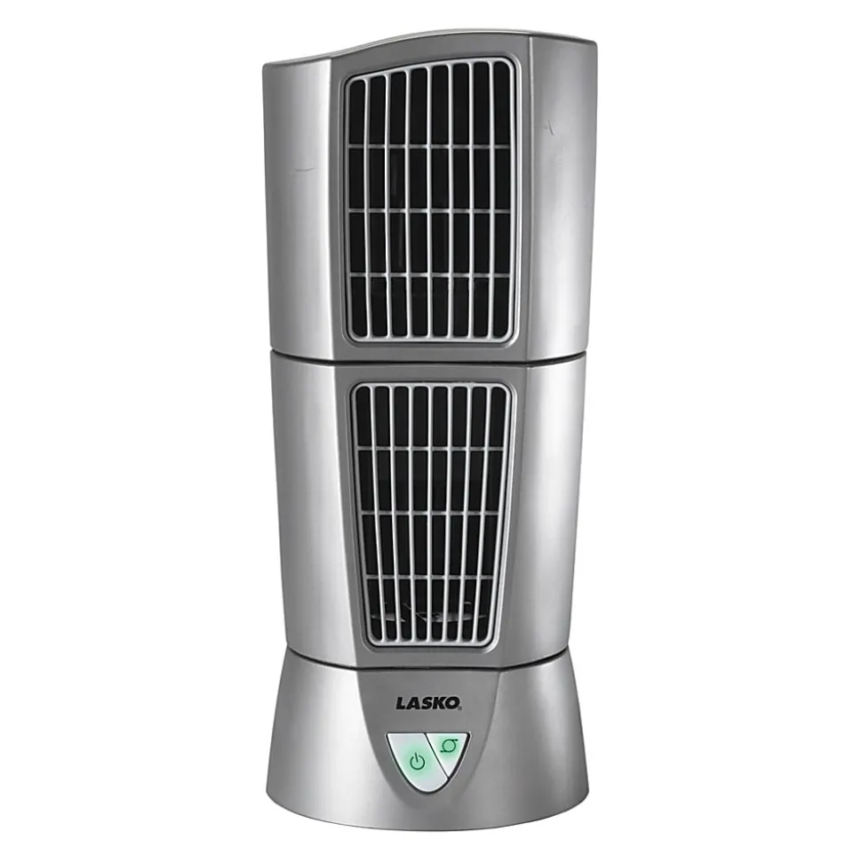 Lasko Wind Tower Fan, 152.4 mm Fan Diameter, 3 Speed, Oscillating, 14"H x 6"W x 6"D, Platinum