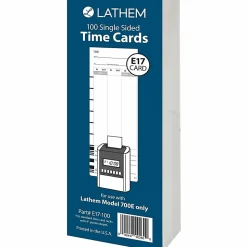 Lathem Calculating Electronic Time Clock, 100 Employees, 6-15/16”H x 5-1/4”W x 9-5/8”D, Gray, 700E
