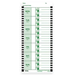 Lathem Time Cards, E8-100, Weekly, 1-Sided, 8 1/2" x 3 3/4", White, Box Of 100