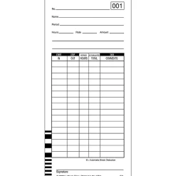 Lathem Time Cards, Numbered 1-100, 2-Sided, 3 3/8" x 7 1/4", Pack Of 100