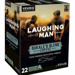 Laughing Man Single-Serve Coffee K-Cup® Pods, Medium Roast, Dukale's Blend, Carton Of 22