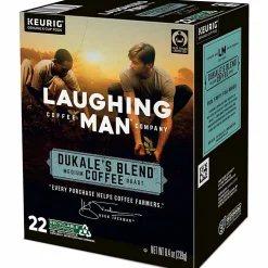 Laughing Man Single-Serve Coffee K-Cup® Pods, Medium Roast, Dukale's Blend, Carton Of 22