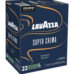 Lavazza Super Crema, Single Serve Keurig K-Cup Pods, Medium Espresso Roast Coffee, 22 Count