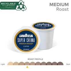Lavazza Super Crema, Single Serve Keurig K-Cup Pods, Medium Espresso Roast Coffee, 22 Count