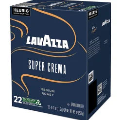 Lavazza Super Crema, Single Serve Keurig K-Cup Pods, Medium Espresso Roast Coffee, 22 Count