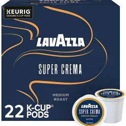 Lavazza Super Crema, Single Serve Keurig K-Cup Pods, Medium Espresso Roast Coffee, 22 Count