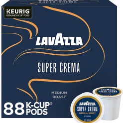 Lavazza® Super Crema Single Serve Keurig K-Cup® Pods, Medium Espresso Roast Coffee, 88 Count (4 Boxes of 22)