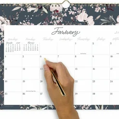 Leah Bisch™ for Cambridge® 2026 Monthly Wall Calendar, Calista Floral, Medium, 15