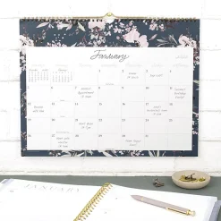 Leah Bisch™ for Cambridge® 2026 Monthly Wall Calendar, Calista Floral, Medium, 15