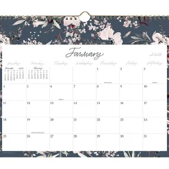 Leah Bisch™ for Cambridge® 2026 Monthly Wall Calendar, Calista Floral, Medium, 15