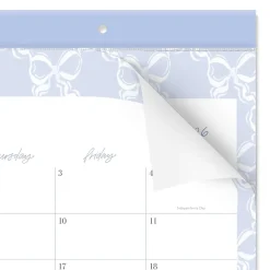 Leah Bisch™ for Mead Cambridge® Academic 2026-2027 Monthly Desk Pad Calendar, Bow Trellis, Compact, 17 3/4" x 11"