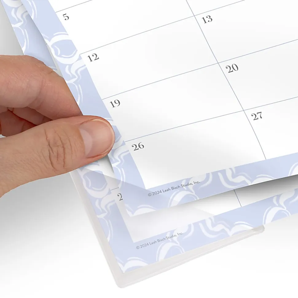 Leah Bisch™ for Mead Cambridge® Academic 2026-2027 Monthly Desk Pad Calendar, Bow Trellis, Compact, 17 3/4" x 11"