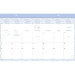 Leah Bisch™ for Mead Cambridge® Academic 2026-2027 Monthly Desk Pad Calendar, Bow Trellis, Compact, 17 3/4