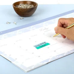 Leah Bisch™ for Mead Cambridge® Academic 2026-2027 Monthly Desk Pad Calendar, Bow Trellis, Compact, 17 3/4