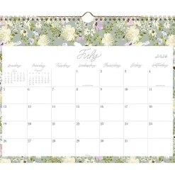 Leah Bisch™ for Mead Cambridge® Academic 2026-2027 Monthly Wall Calendar, Floral, Medium, 15" x 12"