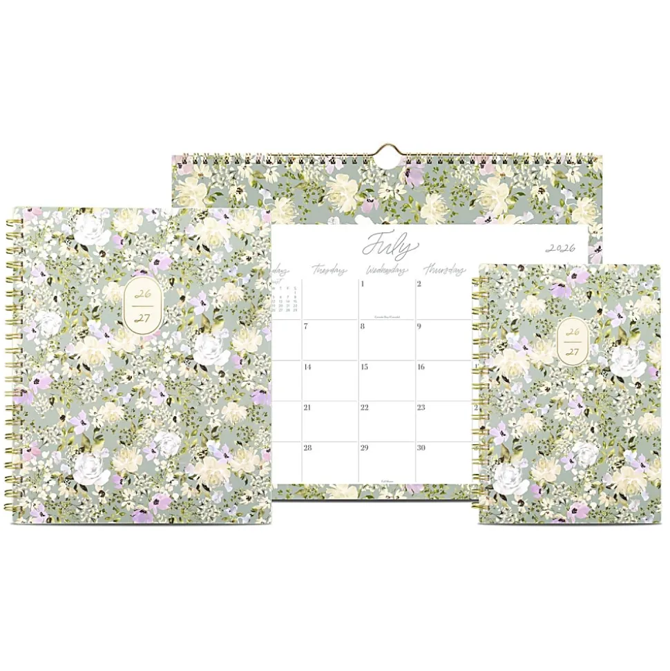 Leah Bisch™ for Mead Cambridge® Academic 2026-2027 Monthly Wall Calendar, Floral, Medium, 15" x 12"