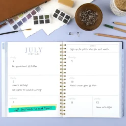 Leah Bisch™ for Mead Cambridge® Academic 2026-2027 Weekly Monthly Planner, Bow Trellis, Large, 8 1/2" x 11"