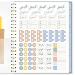Leah Bisch™ for Mead Cambridge® Academic 2026-2027 Weekly Monthly Planner, Peony Field, Small, 5 1/2