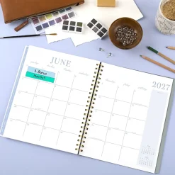 Leah Bisch™ for Mead Cambridge® Academic 2026-2027 Weekly Monthly Planner, Peony Field, Small, 5 1/2