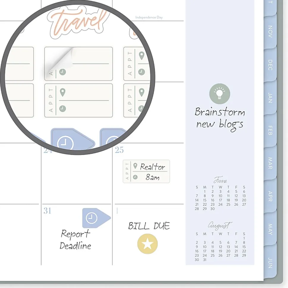 Leah Bisch™ for Mead Cambridge® Academic 2026-2027 Weekly Monthly Planner, Peony Field, Small, 5 1/2" x 8 1/2"