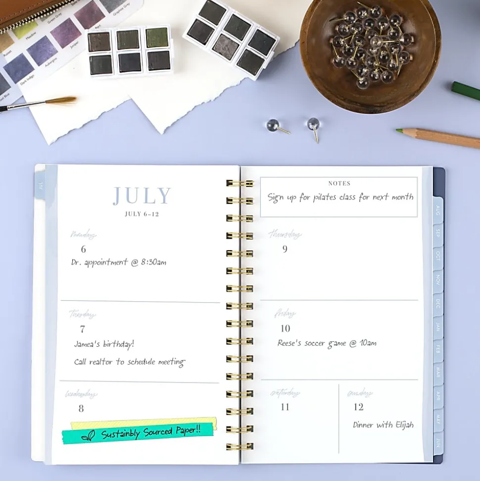 Leah Bisch™ for Mead Cambridge® Academic 2026-2027 Weekly Monthly Planner, Bow Trellis, Small, 5 1/2" x 8 1/2"