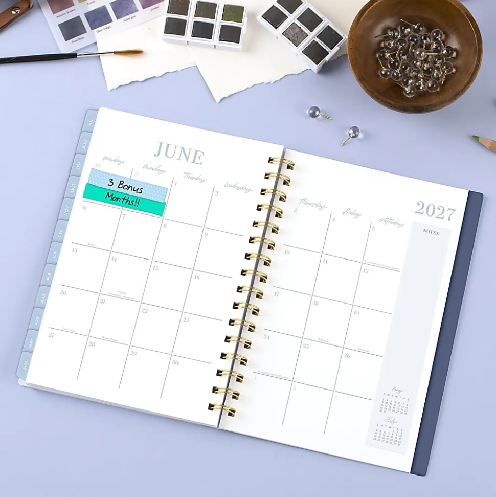 Leah Bisch™ for Mead Cambridge® Academic 2026-2027 Weekly Monthly Planner, Bow Trellis, Small, 5 1/2" x 8 1/2"