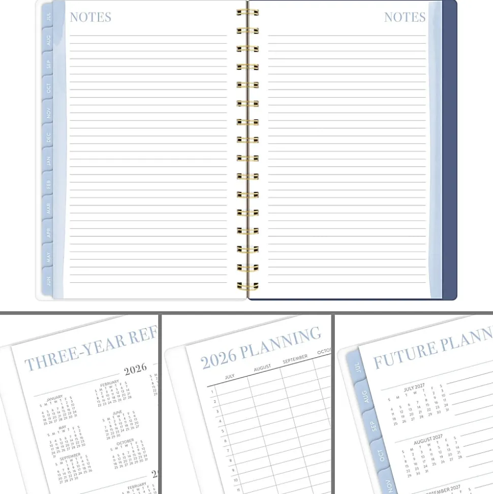 Leah Bisch™ for Mead Cambridge® Academic 2026-2027 Weekly Monthly Planner, Bow Trellis, Small, 5 1/2" x 8 1/2"