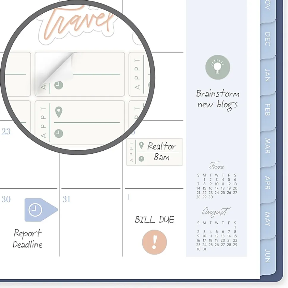 Leah Bisch™ for Mead Cambridge® Academic 2026-2027 Weekly Monthly Planner, Bow Trellis, Small, 5 1/2" x 8 1/2"