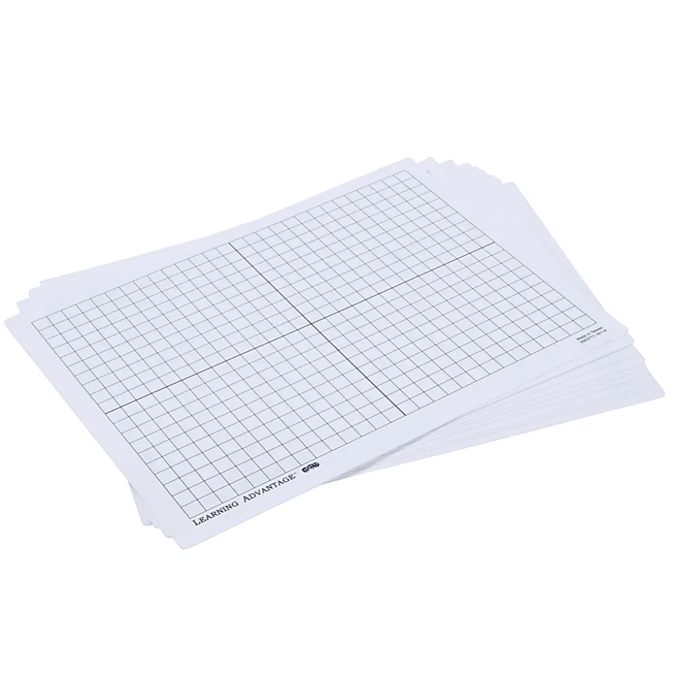 Learning Advantage™ XY Axis Unframed Dry-Erase Whiteboards, 9" x 12", Set Of 10