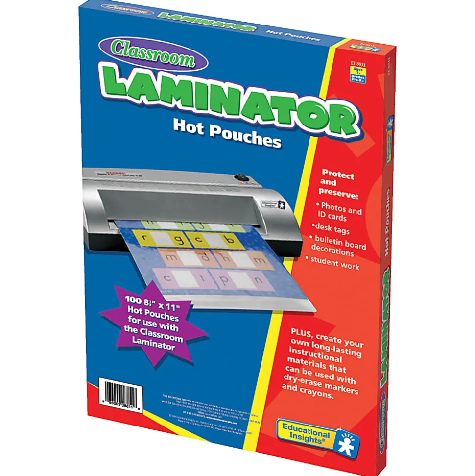 Learning Resources Classroom Laminator Pouches, 3 mils, 8 1/2" x 11", Pack Of 100, EI-8811