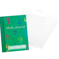 Learning Resources® Math Journals, 7" x 9", 16 Sheets (32 Pages), Assorted Colors, Pack Of 10