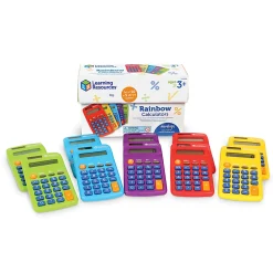 Learning Resources Rainbow LER0014 Display Calculators, Set Of 10 Calculators