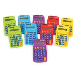 Learning Resources Rainbow LER0014 Display Calculators, Set Of 10 Calculators