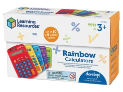 Learning Resources Rainbow LER0014 Display Calculators, Set Of 10 Calculators