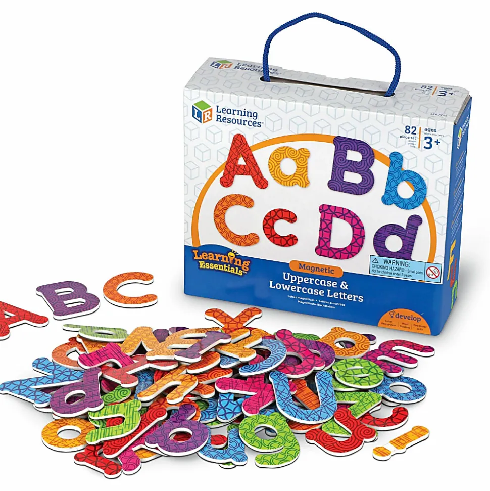 Learning Resources Upper/Lower Case Magnetic Letters - 82 Pieces - Lowercase Letters, Uppercase Letters Shape - 7725