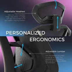 Lenovo® Legion Ergonomic Mesh High-Back Gaming Chair, Dark Gray/Black