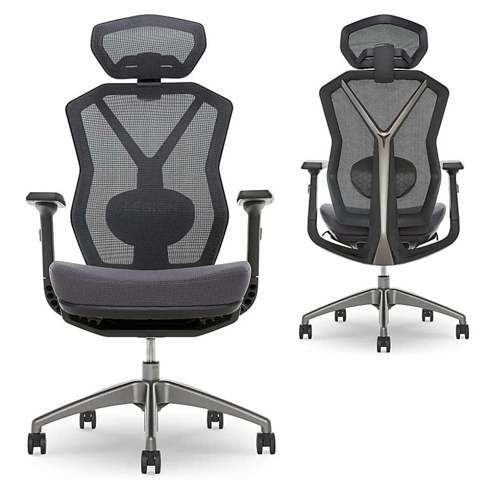 Lenovo® Legion Ergonomic Mesh High-Back Gaming Chair, Dark Gray/Black