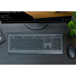 Lenovo® Professional Wireless Keyboard & Mouse, Compact Keyboard, Laser Mouse