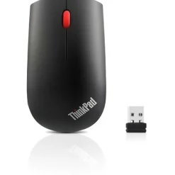 Lenovo ThinkPad Essential Wireless Mouse - Optical - Wireless - Radio Frequency - 2.40 GHz - Black - USB - Symmetrical