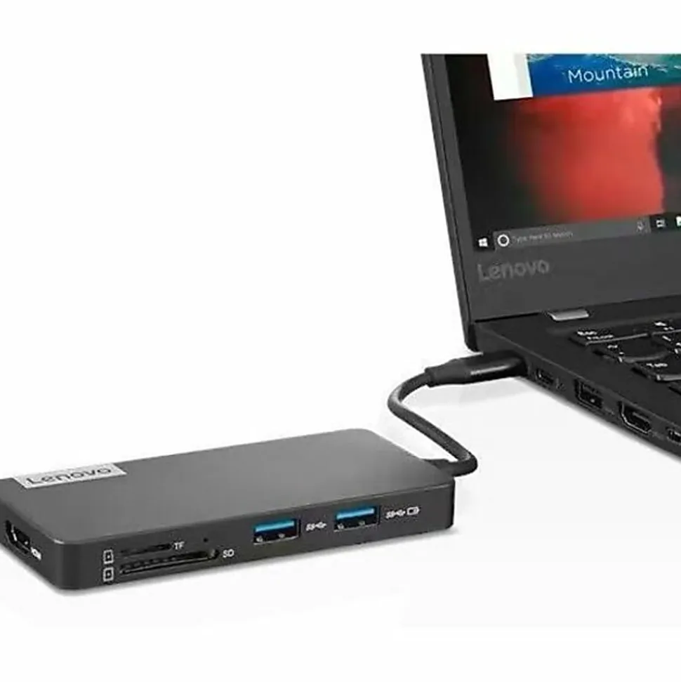 Lenovo® USB Type-C 7-In-1 Travel Hub, Iron Gray, GX90T77924