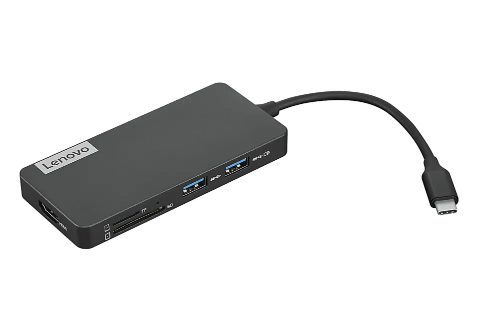 Lenovo® USB Type-C 7-In-1 Travel Hub, Iron Gray, GX90T77924