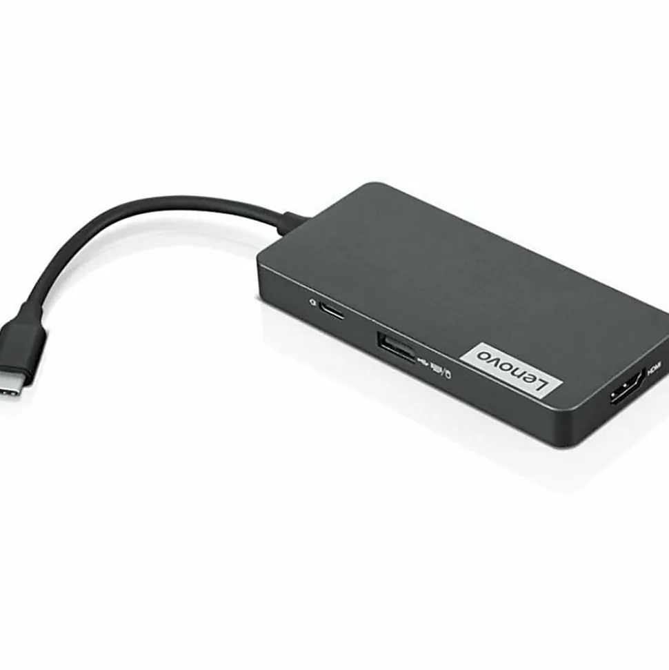 Lenovo® USB Type-C 7-In-1 Travel Hub, Iron Gray, GX90T77924